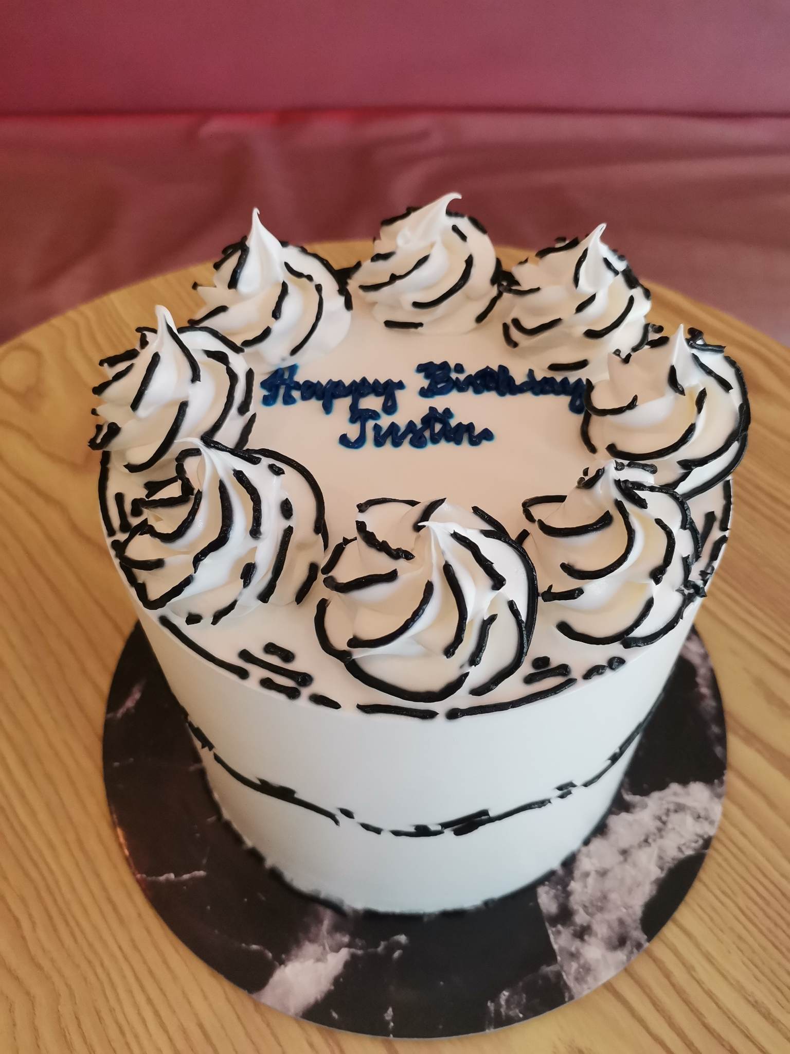 Custom cake - 6x5 inches - Happy Birthday Justin - Pipie Co Bread Cake ...