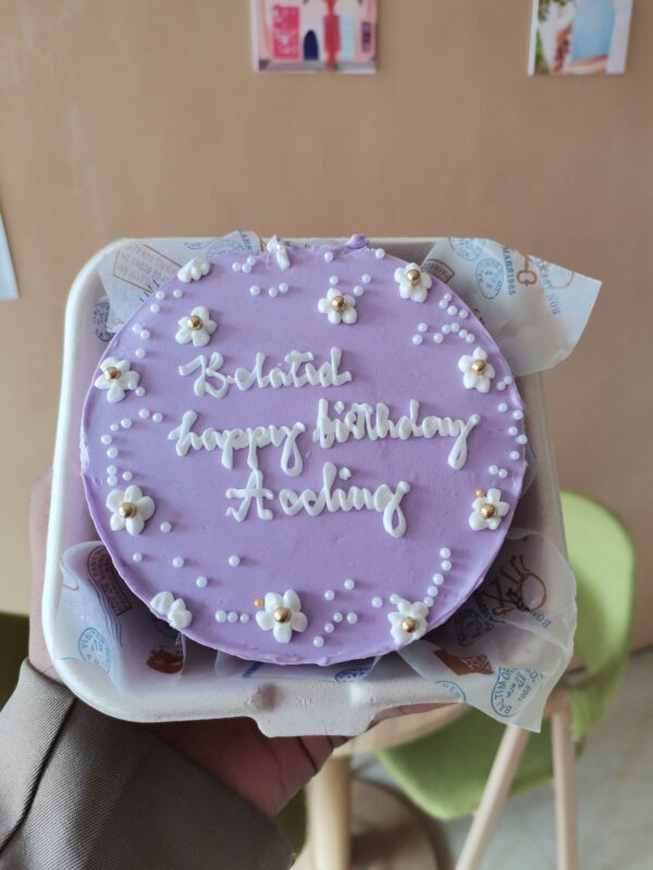 Custom Cake 4x2 Inches Belated Happy Birthday Accling Pipie Co Bread Cake Pastries Iligan 