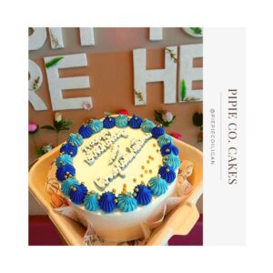 Custom cake - 4x2 inches - Happy Birthday and Congratulations.