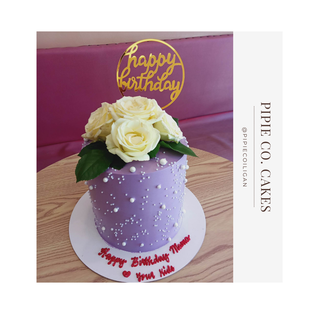 Custom Soft Icing Cake With Fresh Flowers 6x5 Inches Pipie Co Bread Cake Pastries Iligan 4589