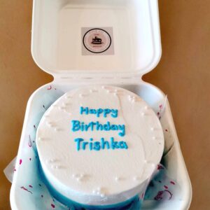 Custom Soft Icing Cake - 4x2 inches - Happy Birthday Trishka