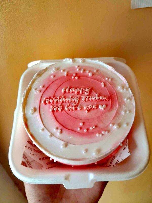 Custom Soft Icing Cake - 4x2 inches - Happy Birthday Melan