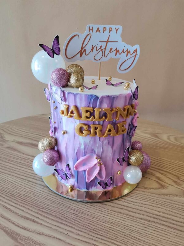 Custom Soft Icing Cake - 5x5 inches - Happy Christening Jaelynn Grae