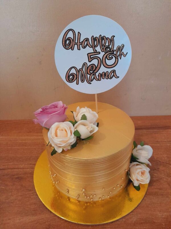 Custom Soft Icing Cake - 5x3 inches - Happy 50th Mama