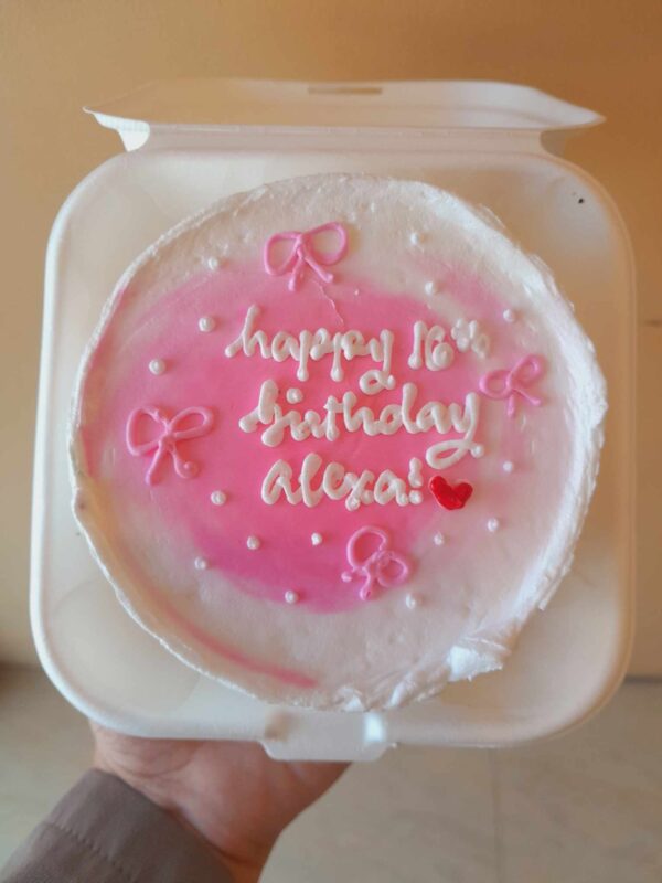 Custom Soft Icing Cake - 4x2 inches - Happy 16th Birthday Alexa!