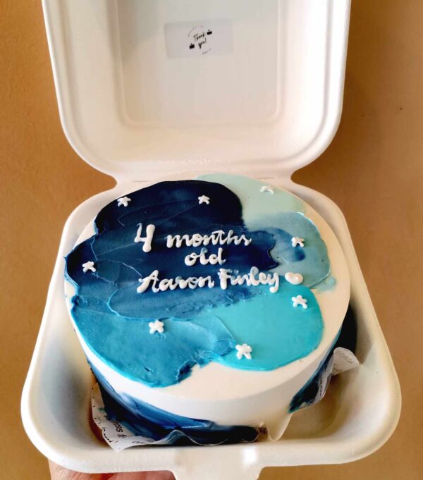 Custom Soft Icing Cake - 4x2 inches - 4 months old Aaron Finley