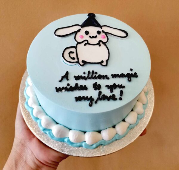 Custom Soft Icing Cake - 4x2 inches - A million magic wishes to you my love!