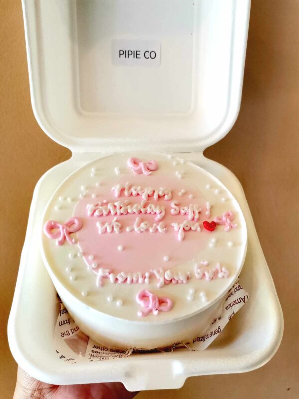 Custom Soft Icing Cake - 4x2 inches - Happy Birthday Saff!
