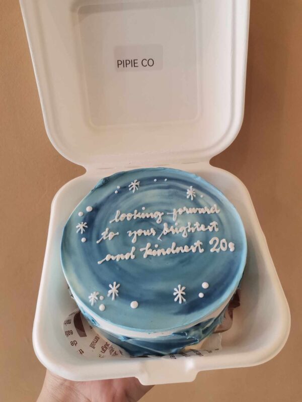 Custom Soft Icing Cake - 4x2 inches - Looking forard to your brightest and kindest 20s