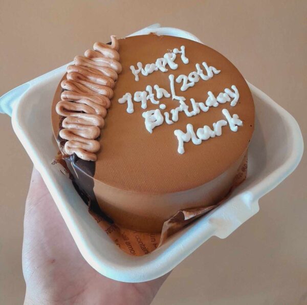 Custom Soft Icing Cake - 4x2 inches - Mocha cake - Happy 19th/20th Birthday Mark