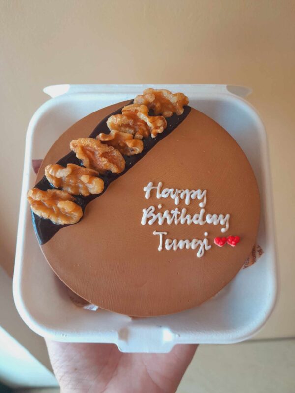 Custom Soft Icing Cake - 4x2 inches - Mocha cake - Happy Birthday Tangi