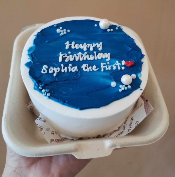 Custom Soft Icing Cake - 4x2 inches - Happy Birthday, Sophia the first