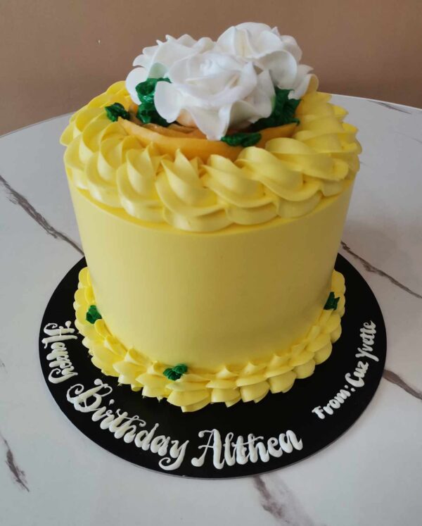 Custom Soft Icing Cake - 6x5 inches - Mango cake - Happy Birthday Althea