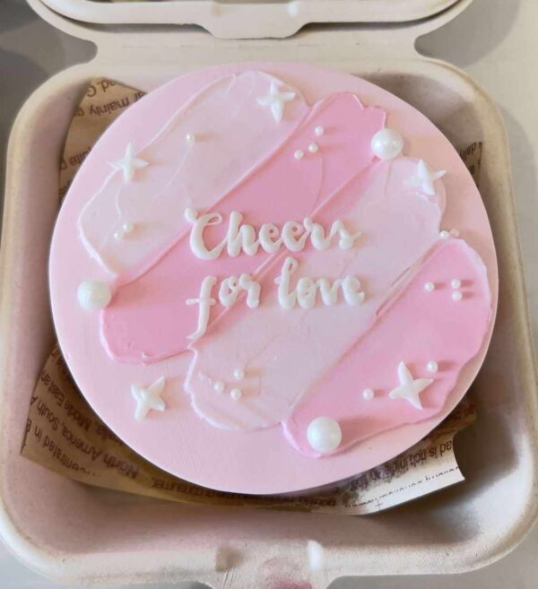 Custom Soft Icing Cake - 4x2 inches - Cheers for love