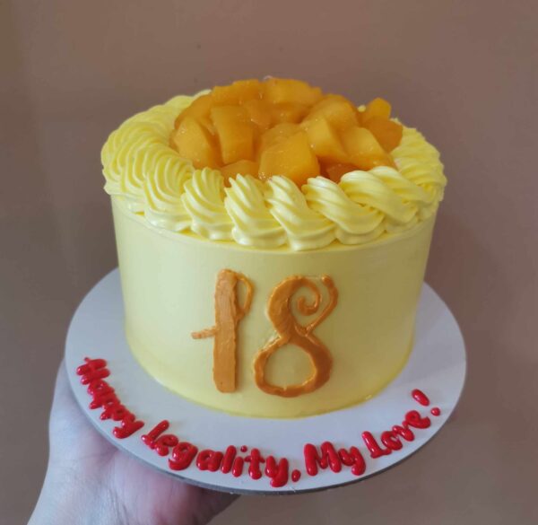 Custom Soft Icing Cake - 4×2 inches - Bento mango - Happy Legality, My love!