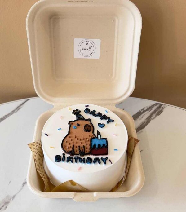 Custom Soft Icing Cake - 4x2 inches - CAPPY BIRTHDAY
